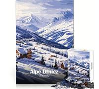 Alpe D'huez Ski Resort Jigsaw Puzzle 1000 Piece for Teenagers Clear Thinking Relaxing Pastime Firm Interlock Perfect Present (38x26cm)