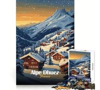 Alpe D'huez Ski Village 1000 Piece Jigsaws for Teenagers Analytical Skill Soothing Downtime Tight Join Art Xmas Gift (38x52cm)