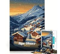 Alpe D'huez Ski Village 1000 Piece Puzzle For Adults Problem Solving Toy Professional Grade Cutting Relaxing Indoor Group Activity (38x26cm)