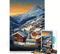Alpe D'huez Ski Village Puzzles for Adults 1000 Pieces Focus Boost Fun Uniform Size Precise Pieces Bonding Activity for Loved Ones (38x52cm)