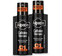 Alpecin Caffeine Shampoo C1 Black Edition - 2 x 250 ml - with new fragrance | Natural hair growth for men | Energy for strong hair | Hair Care for Men Made in Germany