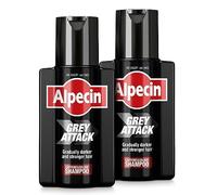 Alpecin Grey Attack Caffeine & Colour Shampoo for Men 2x 200ml | Gradually Darker and Stronger Hair | Controlled & Natural Looking Colour Effect for Less Greys | Against Thinning Hair