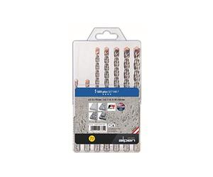 Alpen 0080700007100 Steel Concrete Twist Drill Bit Set 5 mm, 6 mm, 7 mm, 8 mm, 9 mm, 10 mm 1 Set
