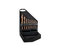 ALPEN 0090600010100 Drill Cassette Set HSS PZ-Cobalt Grip KM 10 (10 Pieces, Diameter 3.00-10.00 mm, 3 Flat Shank, Especially Suitable for Tough and Hard Materials, Twist Drill, Drill Assortment)