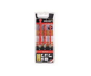 Alpen 100803100 "Profi Multicut" ATM Hex Tungsten Carbide Multi Purpose Drill Bits, Orange/Silver, 5/6/8 mm, Set of 3 Piece