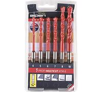Alpen 100805100 "Profi Multicut" ATM Hex Tungsten Carbide Multi Purpose Drill Bits, Orange/Silver, 4/5/6/8/10 mm, Set of 5 Piece