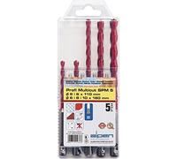 Alpen 100905100 SPM 5 "Multicut" SDS-Plus Tungsten Carbide Multipurpose Drill Bits, Orange/Silver