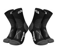 Alpen Bears Merino Wool Hiking Socks (2-Pair) - Wool Socks for Men, Women & Kids - Warm, Moisture-Wicking, Anti-Blister Trekking Socks - For All Outdoor Adventures (43-48, Black)