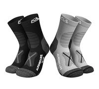 Alpen Bears Merino Wool Hiking Socks (2-Pair) - Wool Socks for Men, Women & Kids - Warm, Moisture-Wicking, Anti-Blister Trekking Socks - For All Outdoor Adventures (Grey-Black, 39-42)