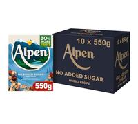 Alpen No Added Sugar Muesli, Breakfast, High in Fibre, Vegetarian, Low Sugar, (Pack of 10) 550g