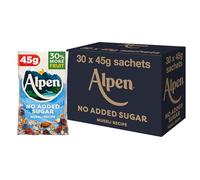 Alpen No Added Sugar Muesli, Breakfast, High in Fibre, Vegetarian, Low Sugar, (Pack of 30) 45g