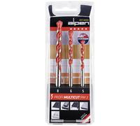 Alpen100705100 MultiCut Drill Bit Set 5-Piece Carbide for Multi-Pu...