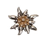 Alpenflüstern Lapel Brooch Edelweiss Large - Costume Pin - Costume Jewellery for Men and Women (Two-Tone Colour) API128