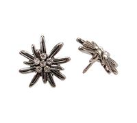 Alpenflüstern Lapel Pin Rhinestone Edelweiss Small Set of 2 (Antique Silver-Colour) API125