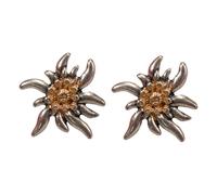 Alpenflüstern Lapel Pins Edelweiss Small Set of 2 - Costume Badges, Costume Jewellery for Men and Women (Two-Tone Colour) API126