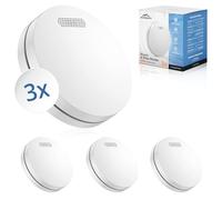 ALPENLUFT Smoke Detector Wireless interlinked 10 Year Battery, Smoke Alarm & Heat Detector 2in1, Fire Alarm, Fire Detector, fire alarms for home | No Drilling, No LED Flashing (Set of 3)