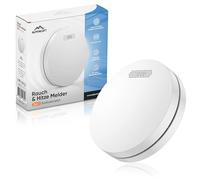 ALPENLUFT Smoke Detector Wireless interlinked 10 Year Battery, Smoke Alarm & Heat Detector 2in1, Fire Alarm, Fire Detector, fire alarms for home | No Drilling, No LED Flashing (Set of 1)