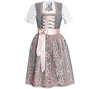 Alpenmärchen Children's Dirndl from Exclusive Collection Including Apron and Blouse Many Other Models - Grey - 11 Years