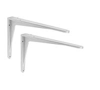 ALPENSTAHL Sparta Heavy Duty Bracket Aluminium Silver Matt Pack of 2 Heavy Duty Brackets for Wall Mounting Angle Bracket Heavy Duty 500 x 450 x 47 mm Load Capacity 400 kg Shelf Bracket Silver