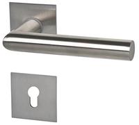 Alpertec 32846013 Piato-R Square Stainless Steel Coloured PZ Door Handle Set Door Fittings for Apartment Entrance Doors on Both Sides