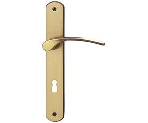ALPERTEC Amos LS Burnished Brass - for Interior Doors Door Handle Set Door Fittings Door Handle on Backplate (32740063