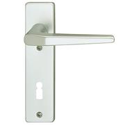 ALPERTEC Anodised Aluminium Short Florence - Backplate for Front Door KNOB/Handle, PZ 72 mm, Silver, 40040670 K1