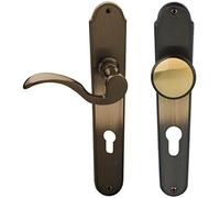 ALPERTEC Door Fittings Panda - Burnished Brass for Front Doors 32212413 PZ DIN Left Door Handle Set Door Fittings Door Handle