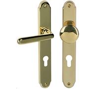 ALPERTEC Door Fittings Wien - Polished Brass for Front Doors 32333043 PZ DIN Left Door Handle Set Door Fittings Door Handle