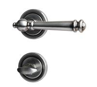 ALPERTEC Mount Blance - R Coloured Brass for Bathroom Doors Bathroom Door Handle Set Door Fittings Door Handle, Steel Grey, 32872043