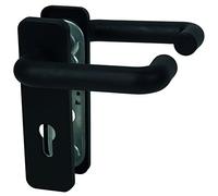 ALPERTEC Nylon FIRE Door Retainer - Square Lever Handle PZ Door Handle Set Door Fittings Door Handle Square 9 mm Spacing 72 mm, Black, 40150020 K1