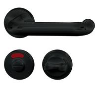 ALPERTEC Plastic - for Bathroom Doors Bathroom with Locking Bolts Includes Mounting Materials, Black, 40130250