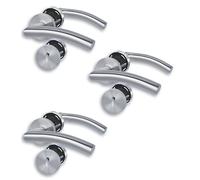 Alpertec Set of 3 Door Fittings, Set of 3, Satin Stainless Steel for 3 Room Doors with Deadlock Holes, Cliprosette, Diameter 52 mm, Door Handle, Door Handle