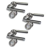 Alpertec Set of 3 Rosette Door Fittings Chrome/Stainless Steel Coloured Satin for 3 Room Doors with Deadlock Hole Screw Rosette Diameter 52 mm Door Handle Door Handle