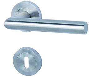 ALPERTEC Solid 9 R Chrome Door Handle Set Door Fittings Door Handle Satin Stainless Steel Coloured BB Internal Doors, 88024900 °C