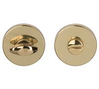 Alpertec WC Rosette with Locking Bolt Polished Brass Handle Set Door Handle Door Fittings, 32971900K1.