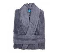 Alpes Blanc Bathrobe with Shawl Collar Cotton and Bamboo 450 g/m², Charcoal, M