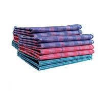 Alpes Blanc - Set of 12 Gauthier Handkerchiefs 42 x 42 cm 100% Cotton Twin - Men's Checked Handkerchiefs - Durable, Soft and Reusable