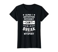 Alpha-1 Antitrypsin Deficiency Can't Break My Spirit Value Graphic T-Shirt, Women, Black, L