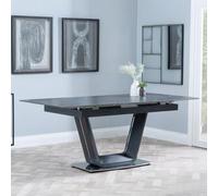 Alpha 6-8 Seater Black Ceramic Extending Dining Table - 140cm-180cm