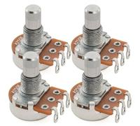 Alpha A250K Mini Pots Metric Solid Short Shaft 6.5mm Audio Taper Potentiometers for Electric Guitar Bass (Set of 4)