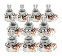 Alpha A250K Mini Pots Metric Split Short Shaft 6.5mm Audio Taper Potentiometers for Electric Guitar Bass (Set of 10)