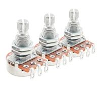 Alpha A250K Mini Pots Metric Split Standard Shaft 9.5mm Audio Taper Potentiometers for ST Tele PB JB Style Electric Guitar Bass (Set of 3)