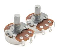 Alpha A250K Pots Metric Solid Short Shaft 6.5mm Audio Taper Potentiometers for Electric Guitar Bass (Set of 2)