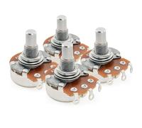 Alpha A250K Pots Metric Solid Standard Shaft 9.5mm Audio Taper Potentiometers for Electric Guitar Bass (Set of 4)