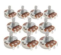 Alpha A250K Pots Metric Split Short Shaft 6.5mm Audio Taper Potentiometers for Electric Guitar Bass (Set of 10)