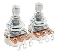 Alpha A500K Mini Pots Metric Split Standard Shaft 9.5mm Audio Taper Potentiometers for ST Tele PB JB Style Electric Guitar Bass (Set of 2)