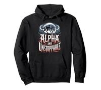 Alpha And Unstoppable Wolf Meme Fearless Sigma Werewolf Pullover Hoodie