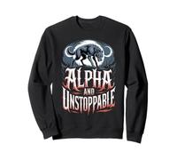 Alpha And Unstoppable Wolf Meme Fearless Sigma Werewolf Sweatshirt