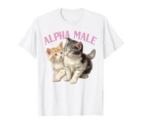 Alpha Cat Male Funny Kitten Ironic Weird Y2K Humor Kittens T-Shirt