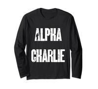 Alpha Charlie Military Phonetic Alphabet Text Design Long Sleeve T-Shirt